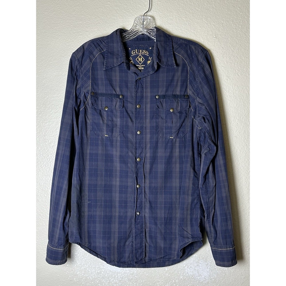 Guess Men's Medium Western Snap Close Shirt 100% Cotton 2008